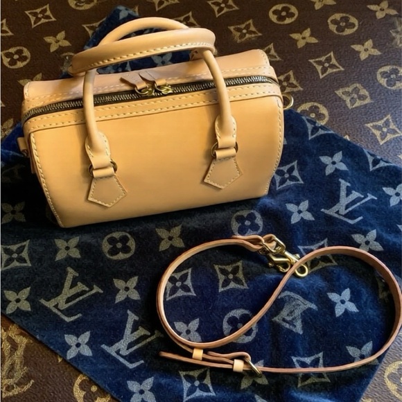 Tan / Cream Leather Handbag Speedy - Picture 2 of 12